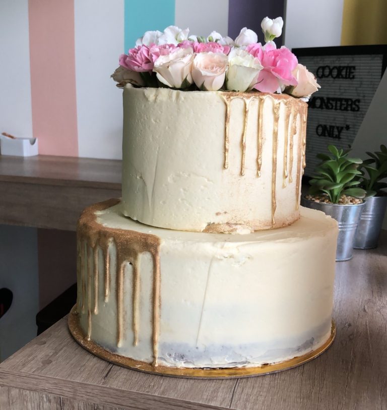 dripping cake con flores